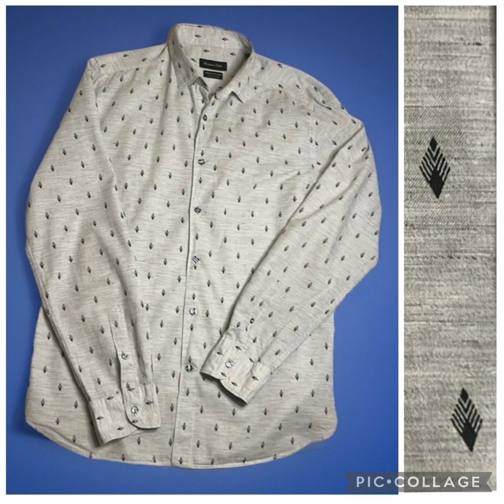 Massimo Dutti Gray Casual Button Down Shirt